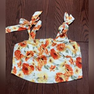 Floral Tie-Strap Women's Top